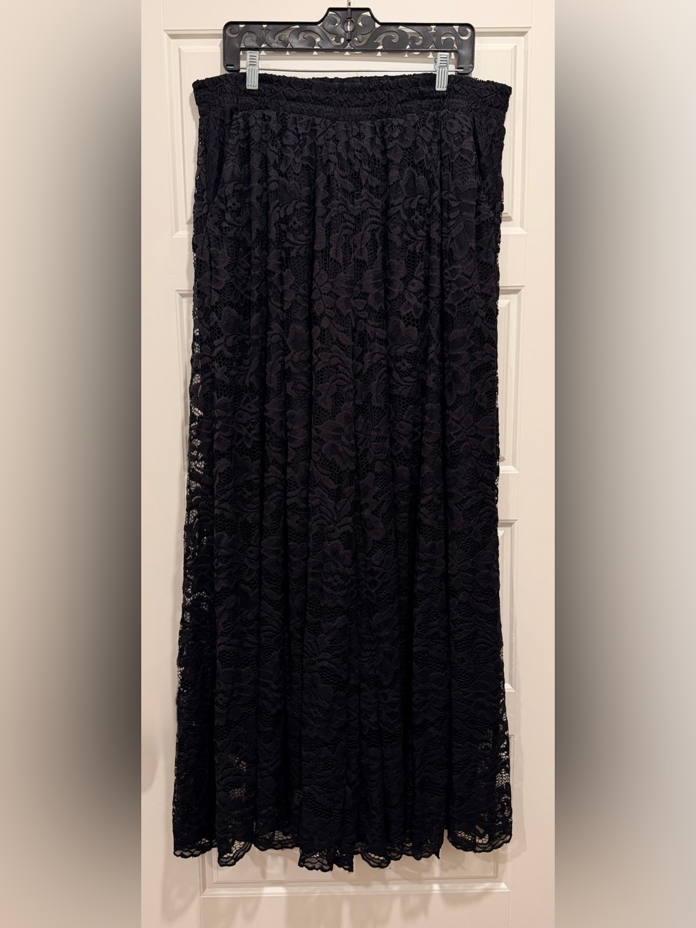 L&B Black Wide Leg Lace Pants